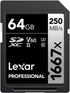 Lexar 64GB Professional 1667x SDXC Memory Card, UHS-II, C10, U3, V60, Full-HD & 4K Video, Up To 250MB/s Read, for Professional Photographer, Video...