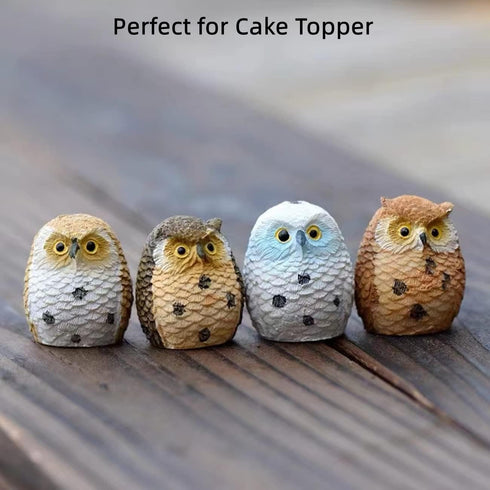 Mini Owls Fairy Garden Accessories, Owl Miniature Figurines Fairy Garden Decor for Micro Landscape, Plant Pots, Bonsai Craft Decor, Party Decorati...
