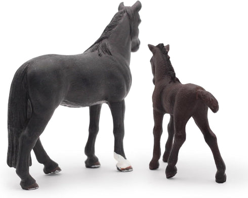 Gemini&Genius Horses Toy for Kids, Farm Horse Animal Playset, Stallion with Horse Cub Family Action Figures Party Favors Supplies, Party Cupcake T...