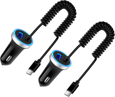 USB C Pixel 8 7a Car Charger,Fast Android Auto Phone Car Plug for Google Pixel 7 Pro Fold 6a 6 5a 5 4 XL,Cigarette Lighter Adapter Type C Coiled C...