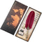 Feather Quill Pen Vintage Feather Dip Ink Pen Set Copper Pen Stem Writing Quill Pen Calligraphy Pen As Christmas Birthday Gift Set (wine red)...