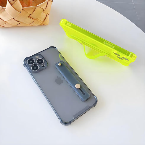 siduater Strap Holder Case for 6.1" iPhone 12 Pro with Wristband Kickstand, Clear Soft TPU Protective Shockproof Bumper Rugged Cover, Adjustable H...