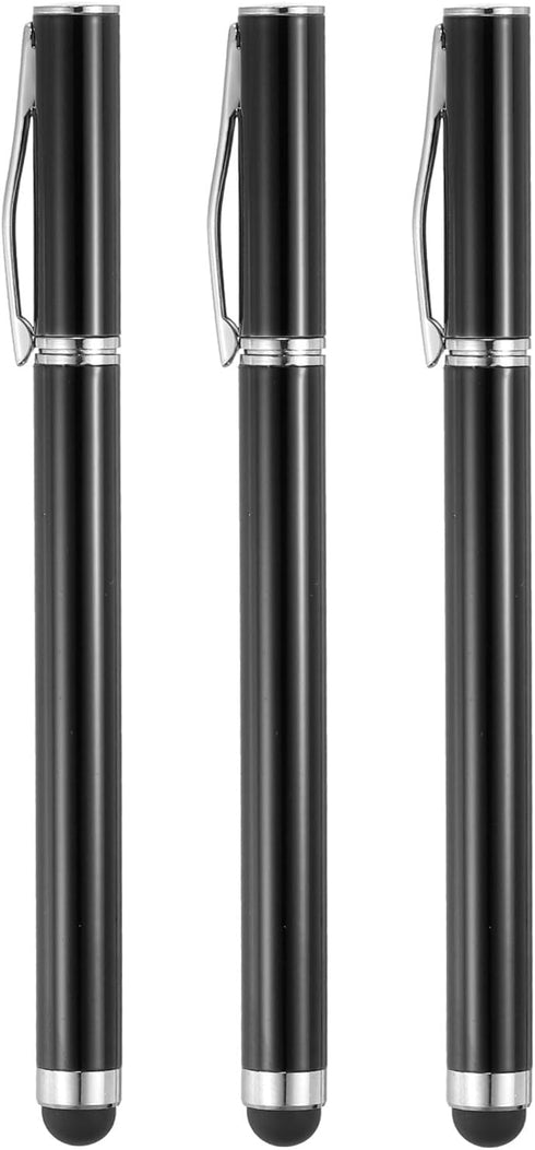 MECCANIXITY 3pcs Ballpoint Pen with Stylus Tip 2 in 1 Ink Pen & Fine Point Rubber Stylus Pens for All Capacitive Touch Screens Universal, Black...
