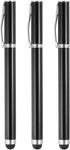 MECCANIXITY 3pcs Ballpoint Pen with Stylus Tip 2 in 1 Ink Pen & Fine Point Rubber Stylus Pens for All Capacitive Touch Screens Universal, Black...