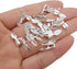 100pcs 15x5mm Silver Plated Small Pendant Bails Glue on Bails Tag Jewelry Bails Oval Scrabble Glue On Earring Bails Small Spoon Shape for Making J...