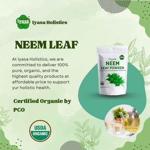 Organic Neem Powder, USDA Certified Ayurveda Herb, Promotes Healthy Hair,Clear Skin, DIY Toothpaste Resealable Pouch of 8 oz...