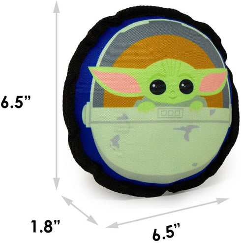 Buckle-Down Dog Toy, Star Wars, Ballistic Squeaker The Mandalorian Child Chibi Carriage Pod Pose Blue 8" x 8"...