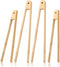 4 Pcs Bamboo Tongs Set: Wooden Tongs for Cooking, 11.8in Kitchen Long Tongs & 9.8in Toaster Tongs, Bamboo Tongs for Kitchen Salad, Bacon, Pickles,...