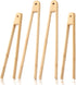 4 Pcs Bamboo Tongs Set: Wooden Tongs for Cooking, 11.8in Kitchen Long Tongs & 9.8in Toaster Tongs, Bamboo Tongs for Kitchen Salad, Bacon, Pickles,...