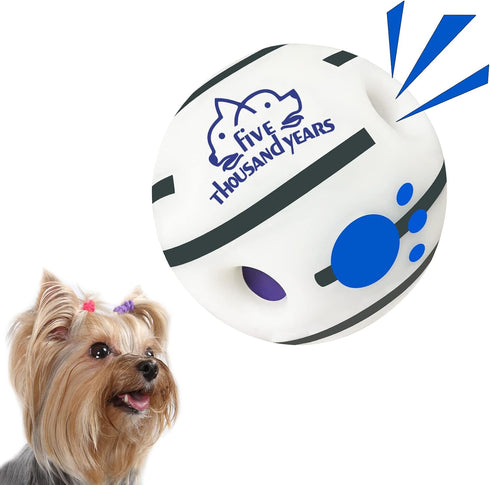 Small Dog Ball, Interactive Dog Toys Ball,Squeaky Dog Toys Ball,Glow in The Dark Ball for Training Teeth Cleaning Herding Balls Indoor Outdoor Saf...
