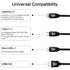 Multi Charging Cable 2 Pack 3FT, 4 in 1 Retractable Multiple Charger Cord Multi USB Cable Adapter with Dual IP/USB C/Micro USB Port for Phone 15 1...