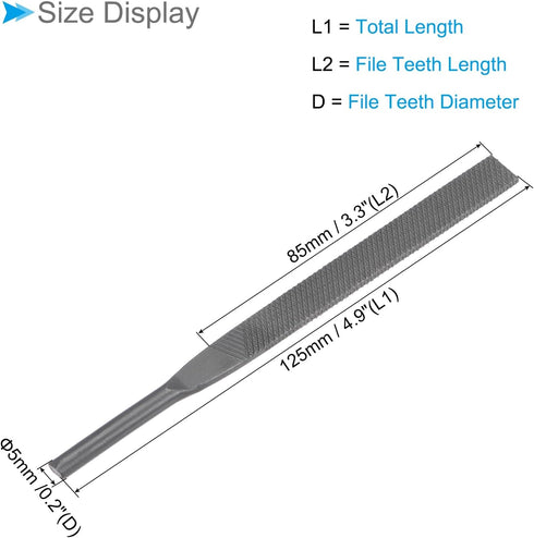 Pneumatic Air Metal File Set, 0.2" Shank Diameter 5" Total Length, Coarse Tooth Polishing Rasps Flat Files - (Applications: for Metal Polishing)...