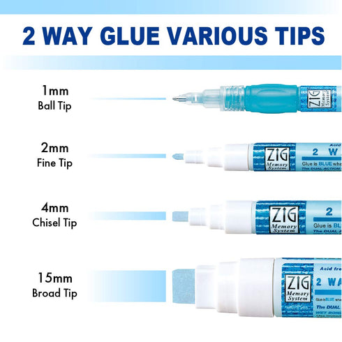 KURETAKE ZIG CORPORATION 2-Way Glue Pen 3P, Chisel Tip...