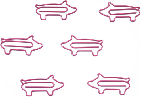 Pig Shaped Paper Clips Great for Paper Clip Collectors or Office Gift - Comes in Round Tin with Lid and Gift Box (Pink 100 Count Refill Bag No Tin...