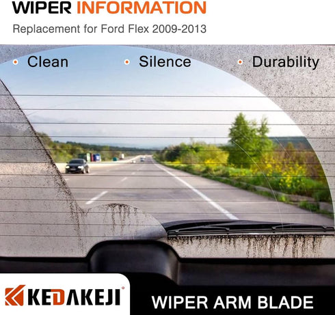 Rear Windshield Wiper Blade Compatible with Ford Flex 2009-2013,Rear Wiper Arm Blade Set...