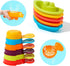 Bath Toys Rainbow Floating Boats with Bathing Spoon, 11 Pcs Water Table Toys Baby Bath Toys for Toddlers 1-3/Infants 6-12-18 Months Bathtub Toys S...