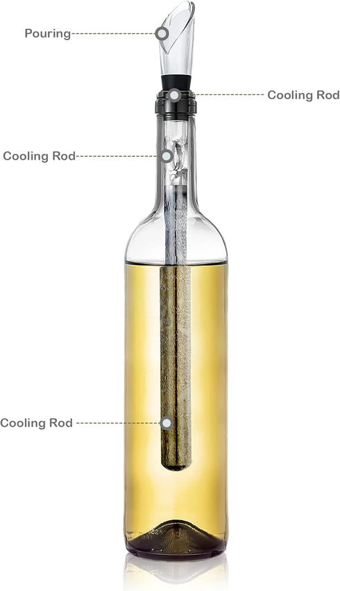 Wine Chiller Stick Small Wine Cooler 3-in-1 Stainless Steel Wine Bottle Cooler Stick Iceless Wine Chillers for Bottles Wine Gifts Champagne Chille...