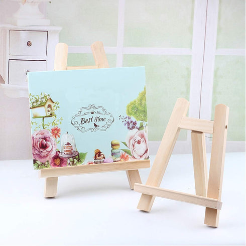 Small Tabletop Display Stand 8 inch Wooden Table Top A-Frame Artist Easel Canvas Photo Picture Sign Holder Stand...