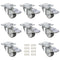 1 inch Caster Wheels 8 Pack, Durable Mini Caster Wheels for Furniture, Soft Rubber Small Locking Casters for Furniture, Low Profile Swivel Castor ...