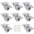 1 inch Caster Wheels 8 Pack, Durable Mini Caster Wheels for Furniture, Soft Rubber Small Locking Casters for Furniture, Low Profile Swivel Castor ...