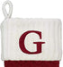 St. Nicholas Square 21-inch Monogram Embroidered Initial Cable Knit Red Christmas Holiday Stocking Letter G...