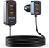 Car USB Charger Multi Port, 135W 6-Port PD 45W 30W & QC3.0 30W Multiple Car Charger, Cigarette Lighter USB Charger for Multiple Devices with 5FT C...