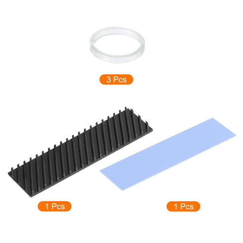 MECCANIXITY Copper Heatsink Coated Graphene 70x20x3mm with Thermal Pad and Rubber Ring for M.2 SSD PC, Laptop Cooler 1 Set...