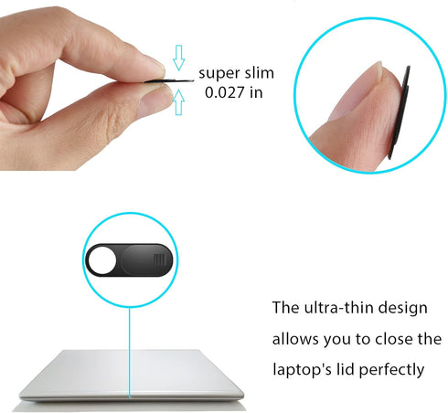 Laptop Camera Cover, 0.027 Inch Ultra Thin Camera Cover, Webcam Privacy Cover Fits on Computer, Laptop, MacBook, PC, Cell Phone, iPhone, iPad, iMa...