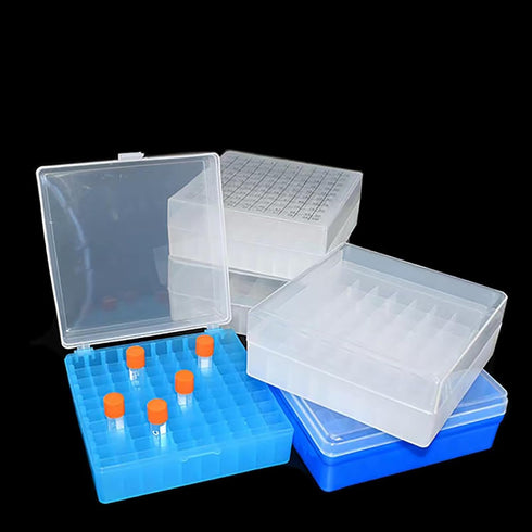 Cryogenic Boxes - Cryogenic Storage Box with Snap Clasp Lid,Blue/100 Place,Fits 1.5/2.0 mL Tubes and Vials (Pack of 1)...