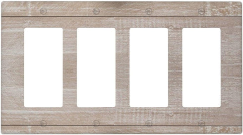 Home Wall Plate 4 Gang Quad Rocker Decorative Light Switch Cover Modern Abstract Switch Plate Cover for Bedroom Kitchen Home Decor White Love...