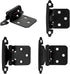 4 Pack (2 Pair) Matte Black Self Closing Cabinet Hinges for Flush Mount Kitchen Cabinet Door, 1/2" Overlay (Variable) Face Frame Semi Concealed Ki...