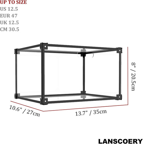 LANSCOERY Shoe Storage Box Stackable Shoe Organizer, Clear Acrylic Foldable Shoe Storage Containers Display Case with Magnetic Side Opening Door f...