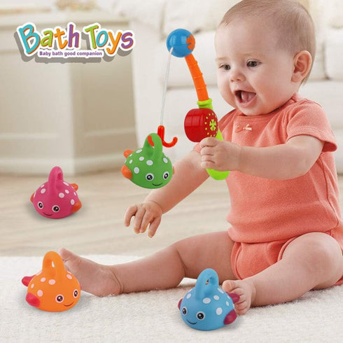 Dwi Dowellin Bath Toys Fishing Games Swimming Whales Bath Time Bathtub Toy for Toddlers Baby Kids Infant Fish Set Age 18months and up...