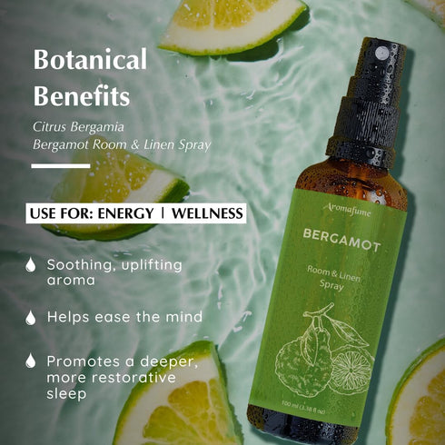 Bergamot Room, Linen & Pillow Spray by Aromafume | 100ml/3.38 fl oz | with Pure Bergamot Essential Oil | Aromatherapy Spray for Relaxation, Sleep ...