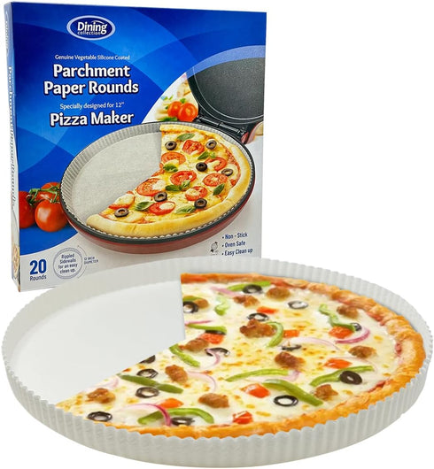 Round Disposable Non-Stick Air Fryer Parchment Paper for 12 Inch Pizza Maker - Oil Resistant, Waterproof Baking Paper (20 COUNT)...