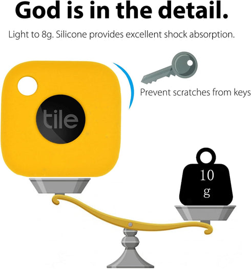 Silicone Case for Tile Mate 2022 with Keychains, 2 Pack Anti-scratch Protective Cover with Carabiner (Yellow/Fluorescent Green)...