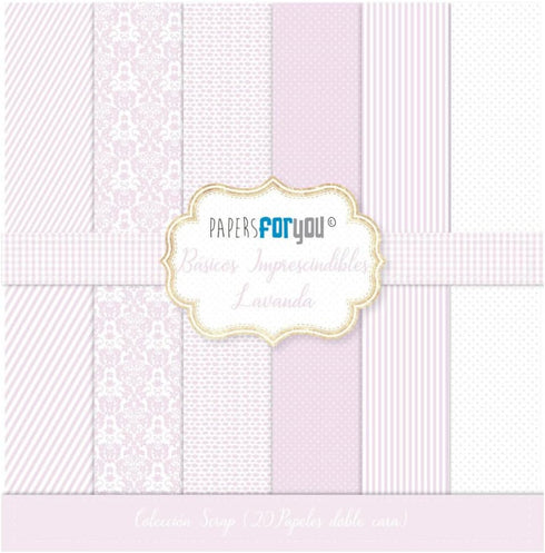 Papers For You - Scrapbooking and Craft Paper Kit | "Lavender Essentials" Collection | Includes 20 Double Sided Papers with Different Designs | Si...
