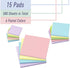 EOOUT Lined Sticky Notes, 15 Pack Pastel Colored Self-Stick Pads, Super Sticking Power Memo Pads for Notebook Home School Office Supplies...