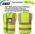 Reflective Mesh Safety Vest for Men Women with 8 Pockets and Zipper Front High Visibility Mesh Vest Hi Vis Construction Work Vest,Meets ANSI/ISEA ...
