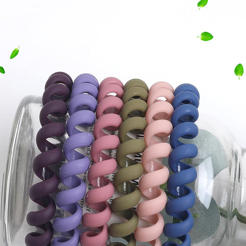 Spiral Hair Ties 20 Pieces No Crease Coil Hair Ties No Damage Phone Cord Hair Ties Elastics Hair Coils Traceless Plastic Hair Bands Spiral Bracele...