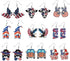 9 Pairs 4th of July Patriotic Earrings Set Cute Gnome Heart Star American Flags Animals Independence Day Acrylic Drop Dangle Earrings Memorial Day...