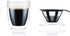 Bodum 12oz Pour Over Coffee Dripper Set w/ Double Wall Mug and Reusable Permanent Filter, Plastic, BPA-Free, Clear...