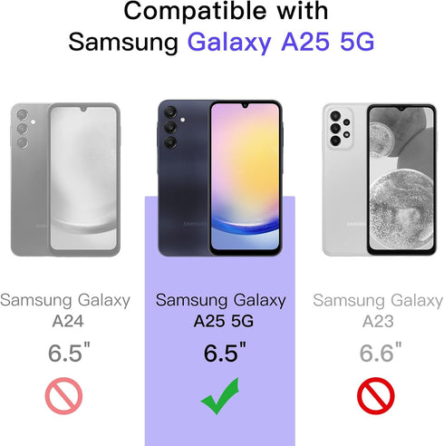 JETech Screen Protector for Samsung Galaxy A25 5G 6.5 Inch, 9H Tempered Glass Film, Anti-Scratch, HD Clear, 3-Pack......