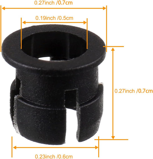 BOJACK 100 Pieces Black Plastic 5mm LED Holder LED Bezel Holder Light Emitting Diode Holder LED Light Mounting Holders on Panel...