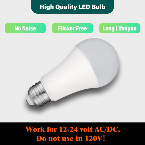 KEIVO 12 Volt Light Bulb, Warm White 3000K, 75 Watt Equivalent, 11W 1100 Lumens, AC/DC 12-24V Low Voltage Led Bulbs, A19 E26 Standard Base, Bright...