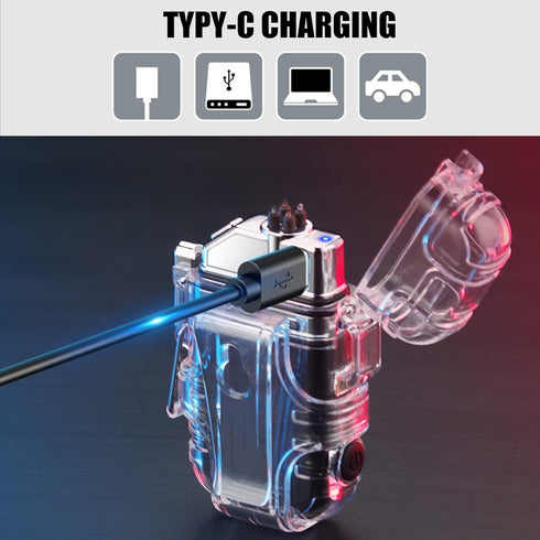 Electric Candle Lighter USB Type C Rechargeable Lighter Plasma Lighter Flameless Windproof Lighter No Butane Lighter with Outdoor Light for Campin...