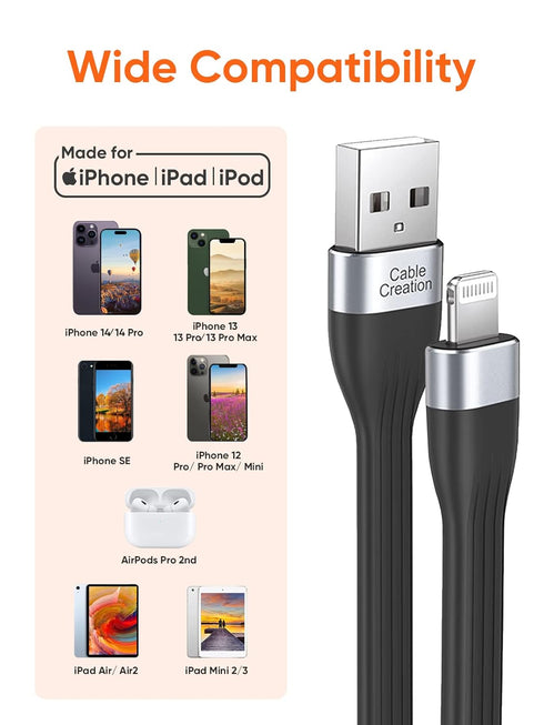 CableCreation [MFi Certified iPhone Charging Cable Short 15 cm, USB to Lightning Cable iPhone Fast Charging Cable Compatible with iPhone 14/14 Pro...