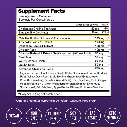 Liver Cleanse Detox & Repair Formula | 20+ Herbs: Milk Thistle Extract with Silymarin, Artichoke, Dandelion, Chicory Root Powder & More! | Premium...