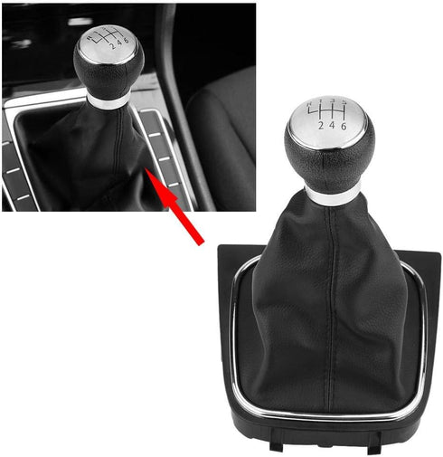 KIMISS 6 Speed Car Gear Shift Knob Lever Stick Gaitor Boot Cover for Golf 6 MK5 MK6 for Jetta 2005-2014...