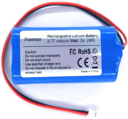 5200mAh 3.7v Lithium ion Battery with 2.0Pin JST-PH JST 2.0/2P Plug Rechargeable Battery Pack Lithium 3.7 Volt Batteries for Electronics, Toys, Li...